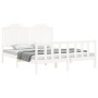 Estructura de cama con cabecero madera maciza blanco 160x200 cm de , Camas y somieres - Ref: Foro24-3192307, Precio: 172,21 €...