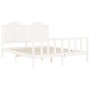 Estructura de cama con cabecero madera maciza blanco 160x200 cm de , Camas y somieres - Ref: Foro24-3192307, Precio: 172,21 €...