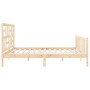 Estructura de cama de matrimonio con cabecero madera maciza de , Camas y somieres - Ref: Foro24-3193091, Precio: 162,30 €, De...