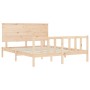 Bed frame with solid wood headboard 160x200 cm by , Beds and slatted bases - Ref: Foro24-3193411, Price: 146,47 €, Discount: %