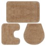 Conjunto de alfombrillas de baño de tela 3 piezas beige de vidaXL, Alfombras y esterillas de baño - Ref: Foro24-133223, Preci...