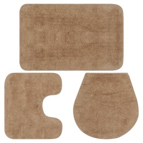 Beige 3-Piece Fabric Bath Mat Set by vidaXL, Rugs and bath mats - Ref: Foro24-133223, Price: 22,70 €, Discount: %