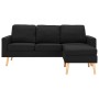 3-Sitzer-Sofa mit Fußstütze aus schwarzem Stoff von , Sofas - Ref: Foro24-288732, Preis: 437,09 €, Rabatt: %