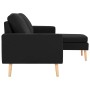 3-Sitzer-Sofa mit Fußstütze aus schwarzem Stoff von , Sofas - Ref: Foro24-288732, Preis: 437,09 €, Rabatt: %