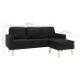 Sofá de 3 plazas con reposapiés de tela negro de , Sofás - Ref: Foro24-288732, Precio: 437,09 €, Descuento: %