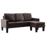 3-seater sofa with footrest in brown synthetic leather by , Sofas - Ref: Foro24-288770, Price: 411,99 €, Discount: %