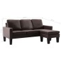 3-seater sofa with footrest in brown synthetic leather by , Sofas - Ref: Foro24-288770, Price: 411,99 €, Discount: %