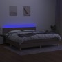 Cama box spring con colchón LED tela gris taupe 200x200 cm de , Camas y somieres - Ref: Foro24-3133745, Precio: 612,34 €, Des...