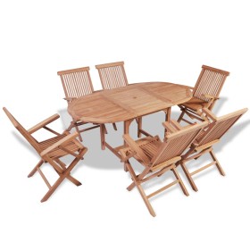 7-piece garden dining set made of solid teak wood by vidaXL, Garden sets - Ref: Foro24-44685, Price: 707,70 €, Discount: %