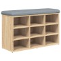 Banco zapatero madera de ingeniería roble Sonoma 82x32x50 cm de , Bancos para recibidores y almacenamiento - Ref: Foro24-8351...