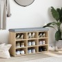 Shoe bench engineered wood Sonoma oak 82x32x50 cm by , Benches for halls and storage - Ref: Foro24-835105, Price: 80,10 €, Di...