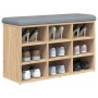 Shoe bench engineered wood Sonoma oak 82x32x50 cm by , Benches for halls and storage - Ref: Foro24-835105, Price: 80,10 €, Di...