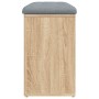 Banco zapatero madera de ingeniería roble Sonoma 82x32x50 cm de , Bancos para recibidores y almacenamiento - Ref: Foro24-8351...