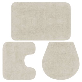 White 3-Piece Fabric Bath Mat Set by vidaXL, Rugs and bath mats - Ref: Foro24-133224, Price: 24,79 €, Discount: %