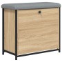 Banco zapatero con cajón abatible roble Sonoma 62x32x56 cm de , Bancos para recibidores y almacenamiento - Ref: Foro24-835118...