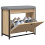 Banco zapatero con cajón abatible roble Sonoma 62x32x56 cm de , Bancos para recibidores y almacenamiento - Ref: Foro24-835118...