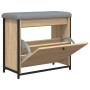 Shoe bench with foldable drawer Sonoma oak 62x32x56 cm by , Benches for halls and storage - Ref: Foro24-835118, Price: 66,03 ...