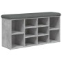 Banco zapatero madera de ingeniería gris hormigón 102x32x50 cm de , Bancos para recibidores y almacenamiento - Ref: Foro24-83...