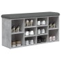 Banco zapatero madera de ingeniería gris hormigón 102x32x50 cm de , Bancos para recibidores y almacenamiento - Ref: Foro24-83...