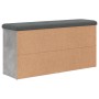 Concrete gray engineered wood shoe bench 102x32x50 cm by , Benches for halls and storage - Ref: Foro24-835113, Price: 89,15 €...