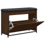 Shoe bench with foldable drawer, brown oak, 82x32x56 cm. by , Benches for halls and storage - Ref: Foro24-835126, Price: 78,9...