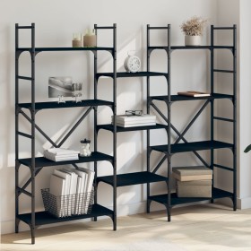 Estantería madera de ingeniería negra 160x28,5x136,5 cm de , Librerías y estanterías - Ref: Foro24-838873, Precio: 99,99 €, D...