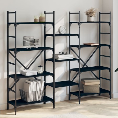 Engineered wood black shelf 160x28.5x136.5 cm by , Bookcases and shelves - Ref: Foro24-838873, Price: 97,59 €, Discount: %