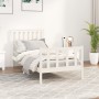 White pine wood bed frame with headboard 100x200cm by , Beds and slatted bases - Ref: Foro24-3188197, Price: 150,42 €, Discou...