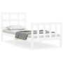 Estructura de cama con cabecero madera maciza blanco 100x200 cm de , Camas y somieres - Ref: Foro24-3193002, Precio: 129,26 €...