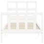 Estructura de cama con cabecero madera maciza blanco 100x200 cm de , Camas y somieres - Ref: Foro24-3193002, Precio: 129,26 €...