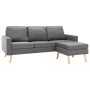 3-Sitzer-Sofa mit Fußstütze aus hellgrauem Stoff von , Sofas - Ref: Foro24-288723, Preis: 464,17 €, Rabatt: %