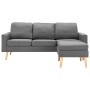 3-Sitzer-Sofa mit Fußstütze aus hellgrauem Stoff von , Sofas - Ref: Foro24-288723, Preis: 464,17 €, Rabatt: %