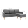 3-Sitzer-Sofa mit Fußstütze aus hellgrauem Stoff von , Sofas - Ref: Foro24-288723, Preis: 464,17 €, Rabatt: %