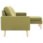 3-seater sofa with green fabric footrest by , Sofas - Ref: Foro24-288728, Price: 461,99 €, Discount: %