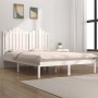 Solid white pine wood bed frame 160x200 cm by , Beds and slatted bases - Ref: Foro24-3103789, Price: 158,26 €, Discount: %