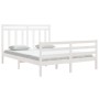 White solid wood bed frame King Size 150x200 cm by , Beds and slatted bases - Ref: Foro24-3105321, Price: 156,99 €, Discount: %