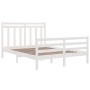 Weißes Massivholzbettgestell King Size 150x200 cm von , Betten und Lattenroste - Ref: Foro24-3105321, Preis: 157,99 €, Rabatt: %