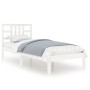 Estructura de cama madera maciza de pino blanca 100x200 cm de , Camas y somieres - Ref: Foro24-3105396, Precio: 99,99 €, Desc...