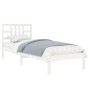 Estructura de cama madera maciza de pino blanca 100x200 cm de , Camas y somieres - Ref: Foro24-3105396, Precio: 99,99 €, Desc...