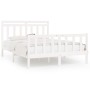 Estructura de cama madera maciza de pino blanca 150x200 cm de , Camas y somieres - Ref: Foro24-3107034, Precio: 160,42 €, Des...