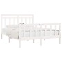 Estructura de cama madera maciza de pino blanca 150x200 cm de , Camas y somieres - Ref: Foro24-3107034, Precio: 160,42 €, Des...