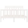 Estructura de cama madera maciza de pino blanca 150x200 cm de , Camas y somieres - Ref: Foro24-3107034, Precio: 160,42 €, Des...