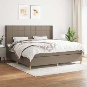 Box spring bed with taupe gray fabric mattress 200x200 cm by , Beds and slatted bases - Ref: Foro24-3128553, Price: 712,81 €,...