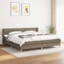 Box spring bed with taupe gray fabric mattress 200x200 cm by , Beds and slatted bases - Ref: Foro24-3130301, Price: 592,55 €,...