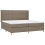 Box spring bed with taupe gray fabric mattress 200x200 cm by , Beds and slatted bases - Ref: Foro24-3132021, Price: 690,40 €,...