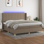 Cama box spring colchón y luces LED tela gris taupe 200x200 cm de , Camas y somieres - Ref: Foro24-3138905, Precio: 723,85 €,...