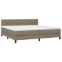 Box spring bed with taupe gray fabric mattress 200x200 cm by , Beds and slatted bases - Ref: Foro24-3140085, Price: 622,36 €,...