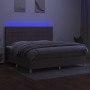 Boxspringbett mit Matratze und LED-Leuchten taupegrauer Stoff 200x200 cm von , Betten und Lattenroste - Ref: Foro24-3135465, ...