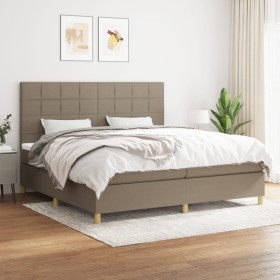 Box spring bed with taupe gray fabric mattress 200x200 cm by , Beds and slatted bases - Ref: Foro24-3142365, Price: 707,02 €,...