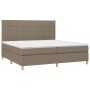 Cama box spring con colchón tela gris taupe 200x200 cm de , Camas y somieres - Ref: Foro24-3142365, Precio: 707,02 €, Descuen...